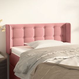 Prolenta Premium - Tête De Lit Avec Oreilles Rose 93x16x78/88 Cm Velours