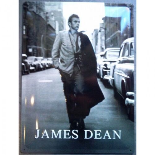 Plaque James Dean Dans La Rue Affiche Tole Bombée Star Usa
