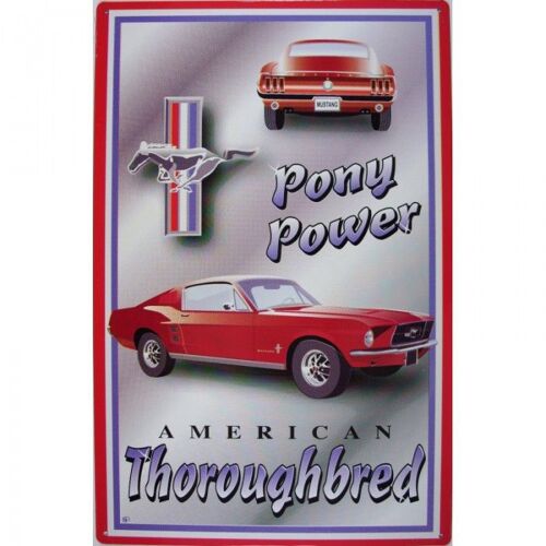 Plaque Ford Mustang Power Deco Metal Pub Affiche Garage