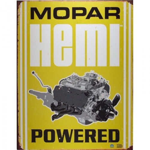 Plaque Moteur Mopar Hémi Powered Tole Pub Garage Usa Loft