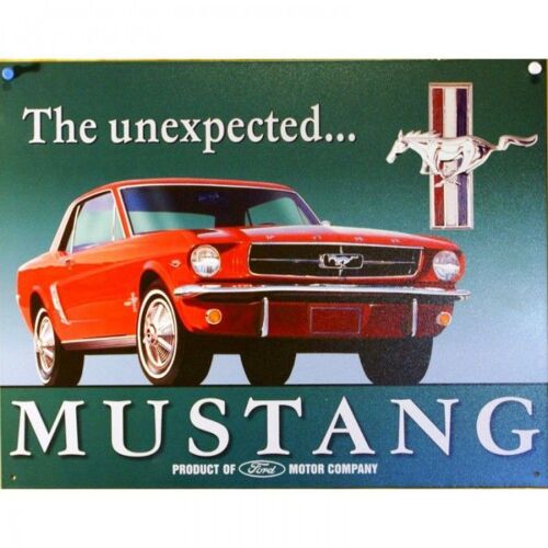 Plaque Ford Mustang Rouge Unexpected Deco Tole Garage Usa