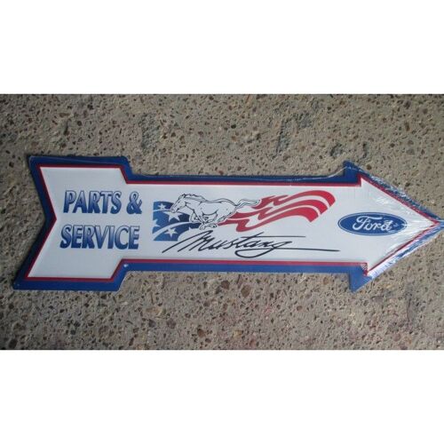 Plaque Ford Mustang Parts & Services Gosse Fleche Tole Usa