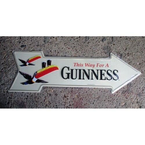 Plaque Flèche Guinness 66cm Tole Deco Bar Pub Affiche Tole