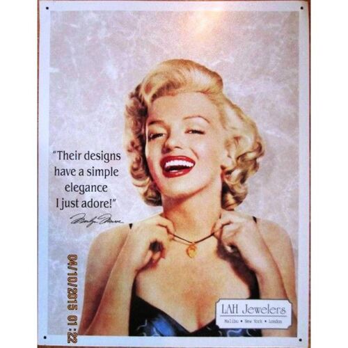 Plaque Marilyn Monroe Tenant Son Collier Deco Pub Metal