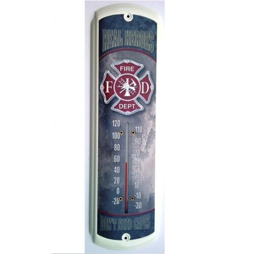 Thermometre Pompier Real Heroes Deco Caserne Metal Pub Tole