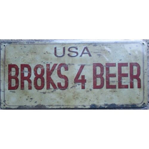 Plaque D Immatriculation Br8ks 4 Beer Tole Deco Bar Diner Us