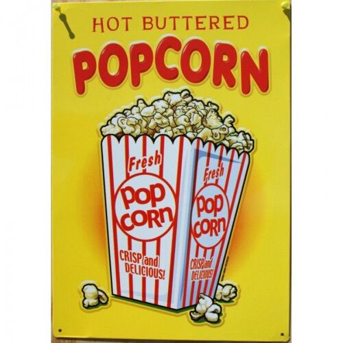 Plaque Pop Corn Jaune Dole Deco Diner Bar Restaurant Cuisine