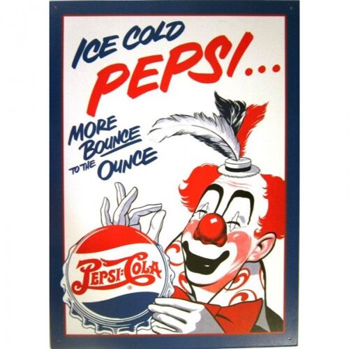Plaque Pepsi Cola Clown Tole Pub Affiche Deco Bar Diner Loft