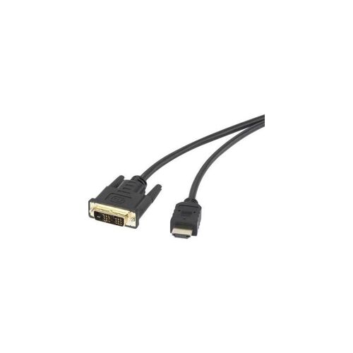 HDMI / DVI câble de raccordement [1x HDMI-prise mâle - 1x DVI-prise mâle 18+1pol.] 1.80 m noir renkforce