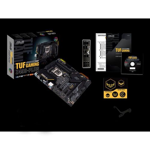 ASUS TUF GAMING Z490-PLUS - Carte-mère - ATX - Socket LGA1200 - Z490 Chipset - USB-C Gen2, USB 3.2 Gen 1, USB 3.2 Gen 2 - Gigabit LAN - carte graphique embarquée (unité centrale requise) - audio...