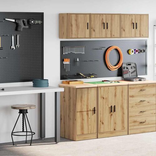 vidaXL Armoires garage 2 pcs chêne artisanal bois d'ingénierie