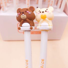 Papeterie Mignon Ours De Dessin Animé Animaux, Fournitures Scolaires Et De Bureau Kawaii, Stylo Gel Cadeau Créatif 1 Pièce