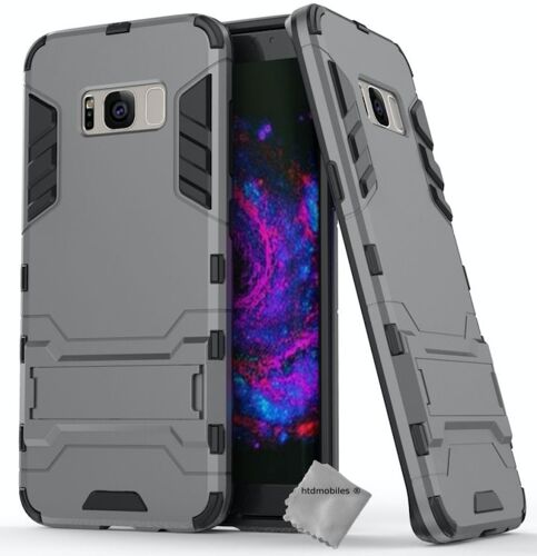 Housse etui coque rigide anti choc pour Samsung G955F Galaxy S8 Plus + verre trempe - GRIS