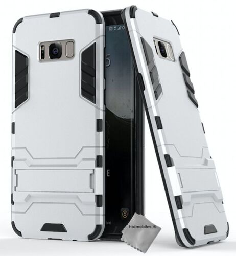 Housse etui coque rigide anti choc pour Samsung G950F Galaxy S8 + film ecran - ARGENT