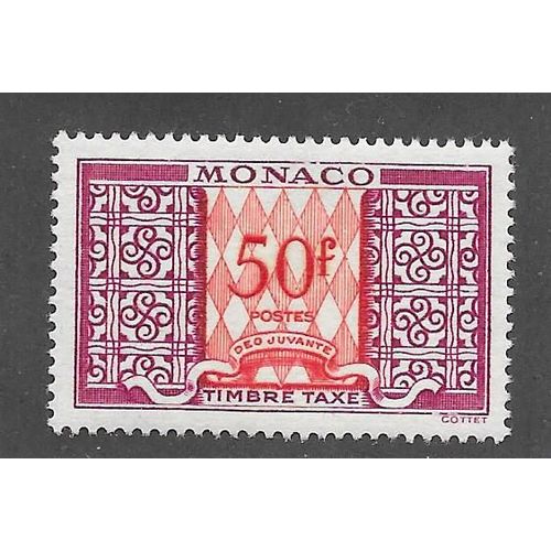 Monaco Année 1946/1957 Timbre Taxe N° 38a Neuf**