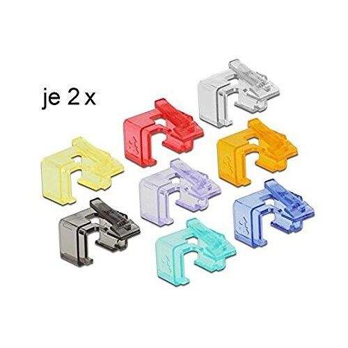 Delock RJ45 Repair Clip Starter Set - Clip de réparation de connecteur de réseau - couleurs assorties (pack de 16)