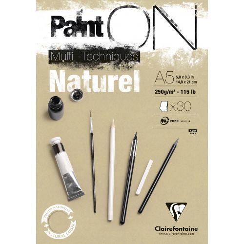 Bloc Multi-Technique Paint'on - Format A5 30 Feuilles - Papier 250g Naturel