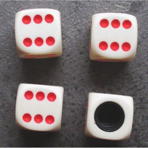 Bouchon De Valve De Roue (X4) De Ivoire Rouge Auto Moto Velo
