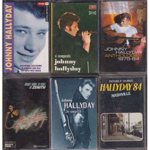 Johnny Hallyday Lot De 6 K7 Cassettes Audio Dont 1 Espagnole Tape B