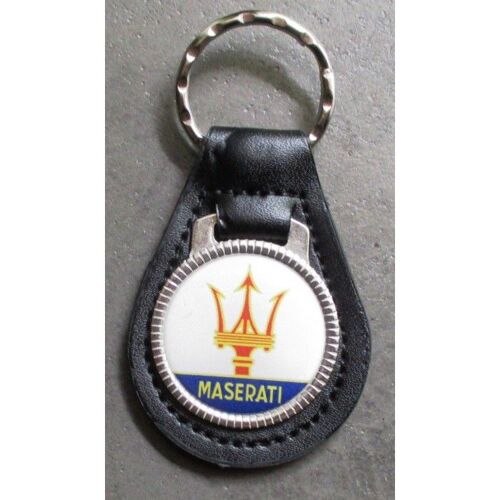 Porte Clé Métal Cuir Masérati Logo Sportive Italienne Auto