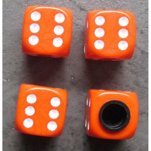 Bouchon Valve De Roue (X4) De Orange Blanc Auto Moto Velo