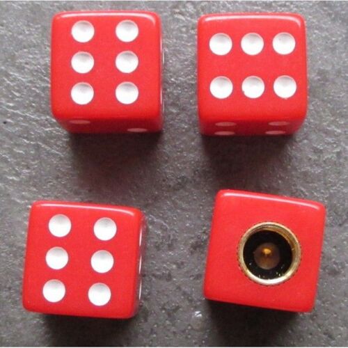 Bouchon Valve De Roue (X4) De Rouge Blanc Auto Moto Velo
