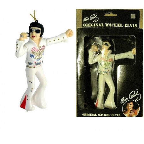Figurine Elvis Dansant Pour Retroviseur (Blanc) Collector