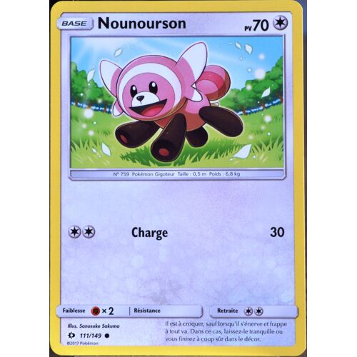 Carte Pokémon 111/149 Nounourson 70 Pv Sm1 - Soleil Et Lune Neuf Fr