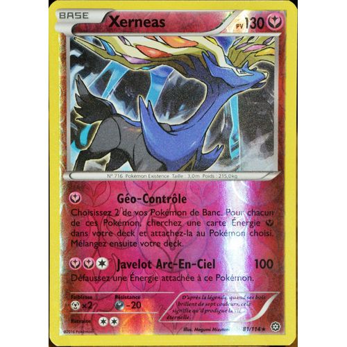 Carte Pokémon 81/114 Xerneas 130 Pv - Holo Reverse Xy - Offensive Vapeur Neuf Fr