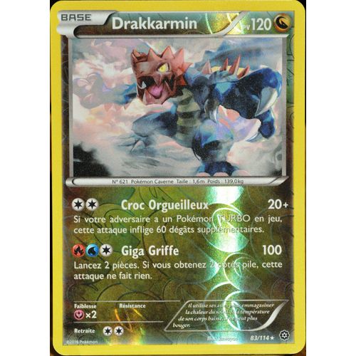 Carte Pokémon 83/114 Drakkarmin 120 Pv - Reverse Xy - Offensive Vapeur Neuf Fr