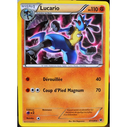 Carte Pokémon 47/124 Lucario 110 Pv Xy - Impact Des Destins Neuf Fr
