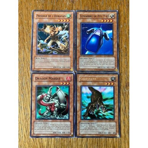 (255) Gilasaure + Tonnerre De Feu T-45 + Dragon Masqué + Prodige De L'ouragan (Yu Gi Oh)