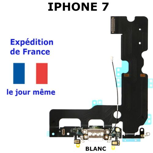 Connecteur De Charge Apple Iphone 7 Blanc + Microphone + Antenne - Dock Port Micro Usb Nappe Flex