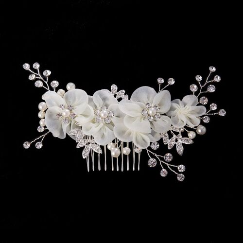 Peigne À Cheveux En Strass À Fleurs Blanches, Épingles À Cheveux, Accessoires De Mariage Pour Femmes, Demoiselle D'honneur, Tête De Mariée, Ornements De Cheveux, Bijoux Sl 