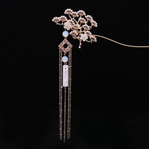 Fermoir À Pampilles Traditionnel Chinois, Fleur Simulée, Perles, Épingle À Cheveux, Couvre-Chef, Accessoires Pour Cheveux 