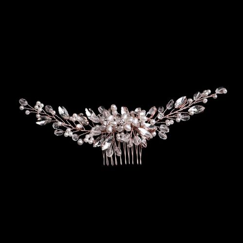 Épingle À Cheveux Pour Femmes, Peigne De Couleur Or Rose, Élégant, Fait À La Main, Perle, Bandeau De Mariage, Accessoires Pour Cheveux Sl 
