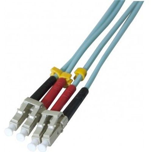 exertis Connect - Cordon de raccordement - LC/UPC multimode (M) pour LC/UPC multimode (M) - 3 m - 2 mm - fibre optique - duplex - 50 / 125 microns - OM3 - sans halogène - aqua