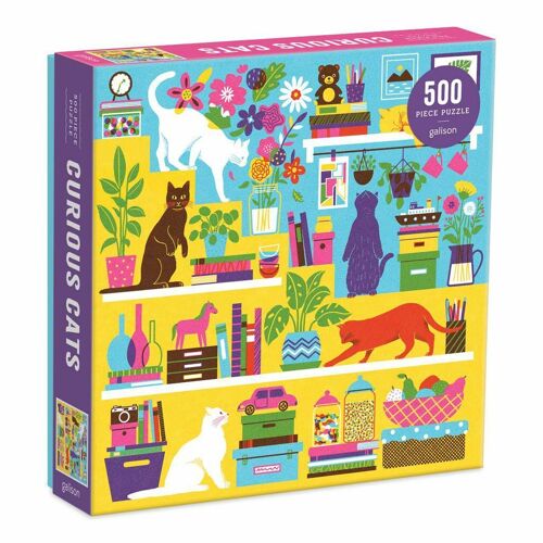 Galison Puzzle Chats Curieux 500 Pièces