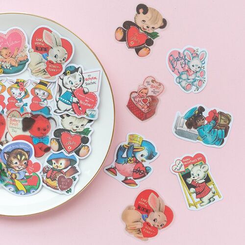 40 Pcs/1lot Kawaii Papeterie Autocollants Belle Animaux Agenda Ind?Sirable Journal Décoratif Scrapbooking Bricolage Artisanat Autocollants