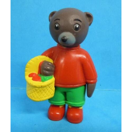Figurine Petit Ours Brun Avec Son Panier