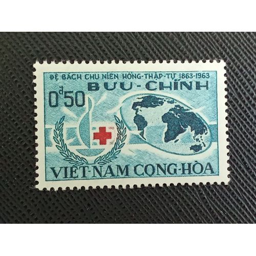 Timbre Vietnam Du Sud Y T 222 Centenaire De La Croix-Rouge 1963 ( 130909 )