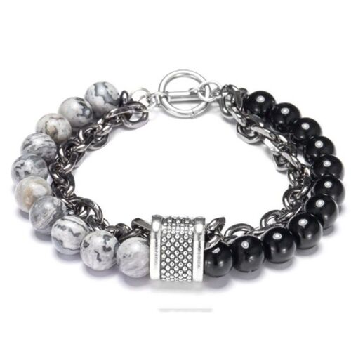 Bracelet À Breloques Magnétiques Classiques Pour Hommes, Bracelet Perlé, Bijoux En Cuir Multicouche, Cadeau De Nouvel An
