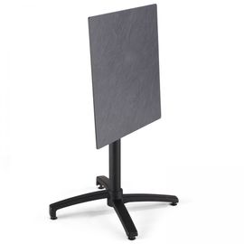 Table De Jardin Carr? (60x60 Cm) Inclinable En Hpl Ardoise Gris Fonce