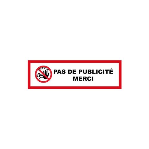 Autocollant Stop Pub Homme Main Noire Rectangle 6-1 - Taille : 17 Cm