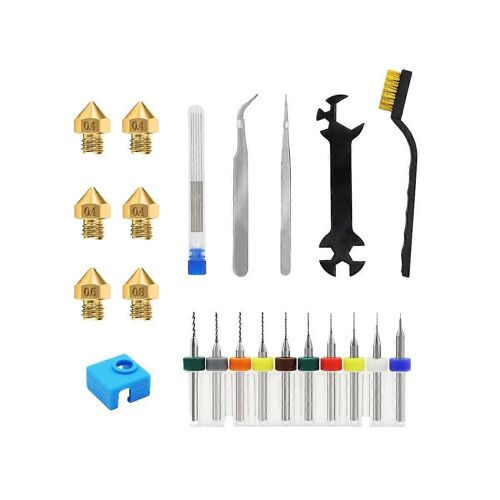 MK8 Buses d'imprimante 3D, pour Ender3 Kits de nettoyage de buse Kit d'entretien Outils d'imprimante 3D