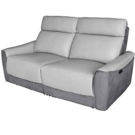 Canapé 3 Places Électrique En Cuir Gris