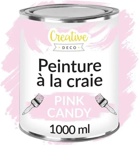 Creative Deco Peinture Rose Craie | 1L | Mat et Lavable | Parfait pour Rénovation de Meubles, Decoration et Découpage