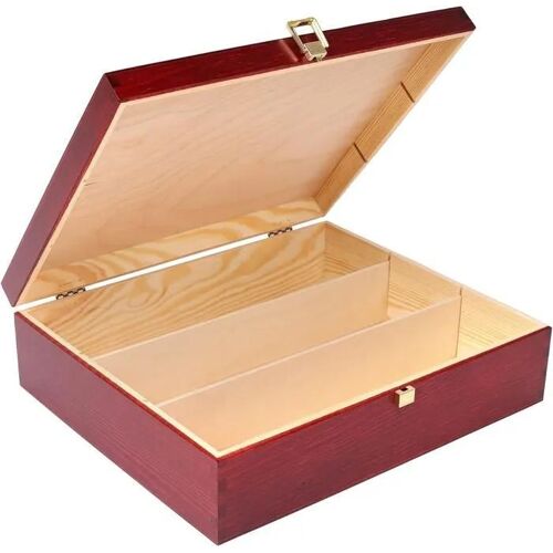 Coffret Cadeau Caisse à Vin en Bois Rouge Bourgogne - Creative Deco - Boîte de rangement - 3 Bouteilles