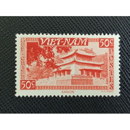 Timbre Vietnam Du Sud Y T 04 Temple Du Roi Hùng, Sài Gòn 1951 ( 130909 )