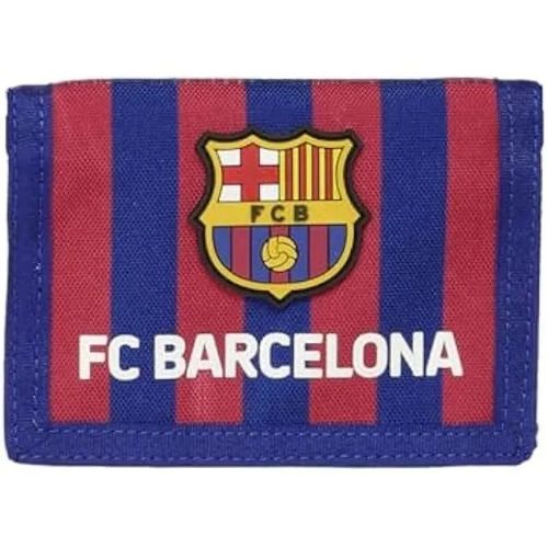 Portefeuille F.C. Barcelona - Safta - Souple - Fermoir porte-monnaie - Polyester - Bleu - 12,5 cm